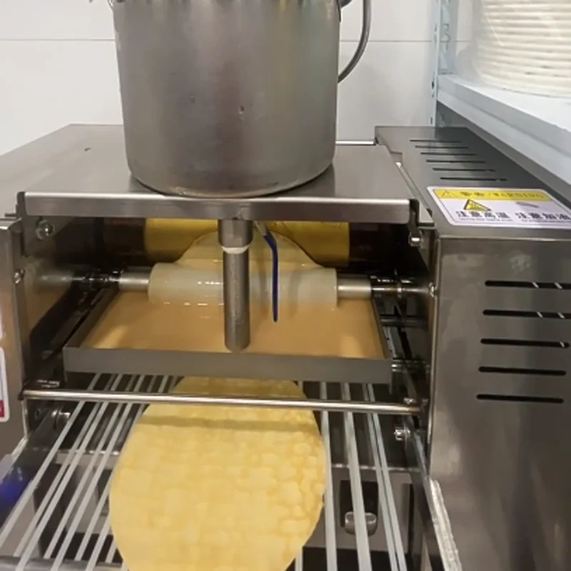110V 220V Commercial Automatic Mini Mille Crepe Wrapper Cake Machine Durian Thousand Layer Spring Roll Pancake Making Maker
