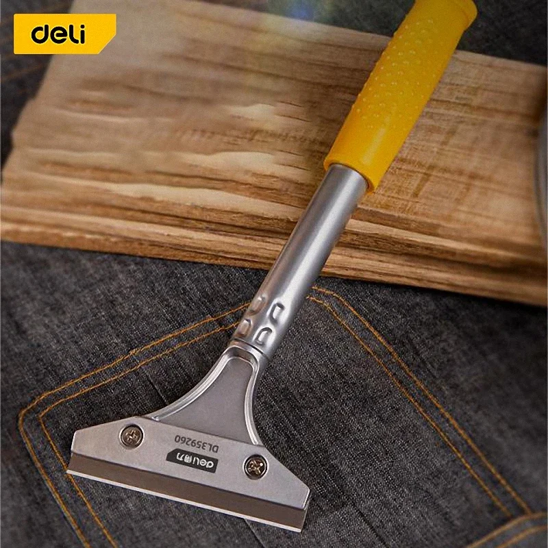 Deli New Good Quality Stainless Steel Wallpaper Paint Tiles Flooring Scraper 360 mm Remover With Blade Household Cleaning Tools