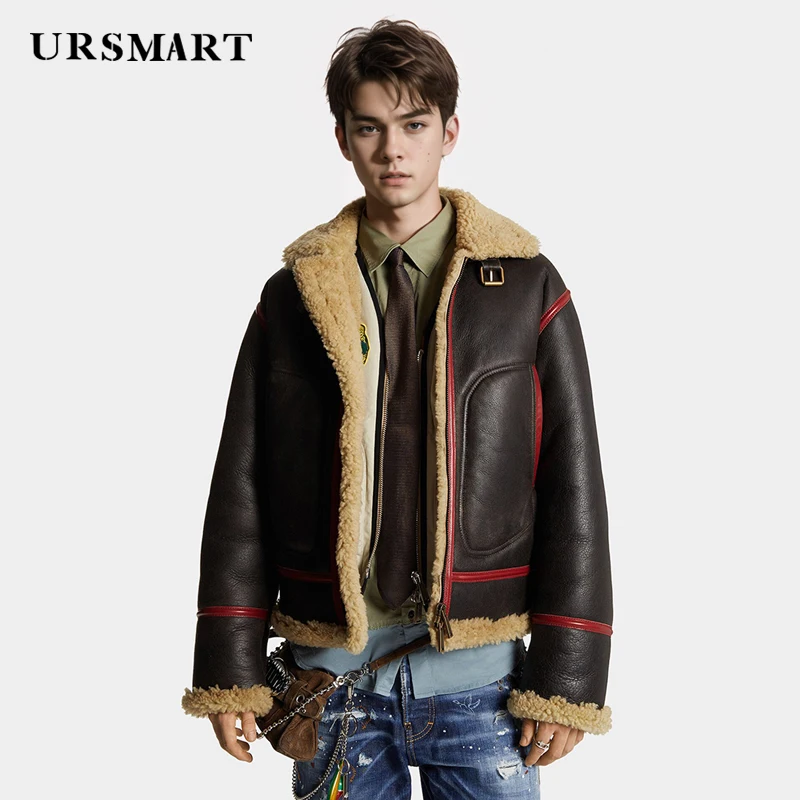 

Premium Classic B3 Flight Jacket - British Fashion Genuine Leather & Real Fur Retro American Style for Men
