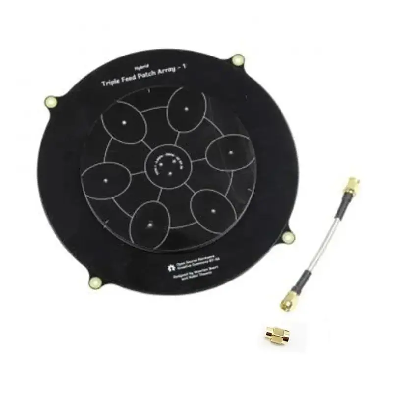 N36R-3Set 150Mm Triple Feed Patch 5.8Ghz 14Dbi Pagoda Array FPV Antenna Image Transmitter Flat Panel Antenna Black