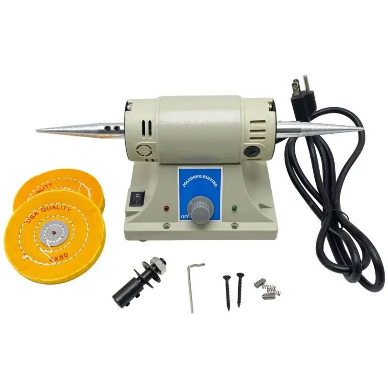 TM-2 European Double Head Tip Table Polishing Mill, Cloth Wheel Mill Table Grinder Miniature Table Rust Removal Machine