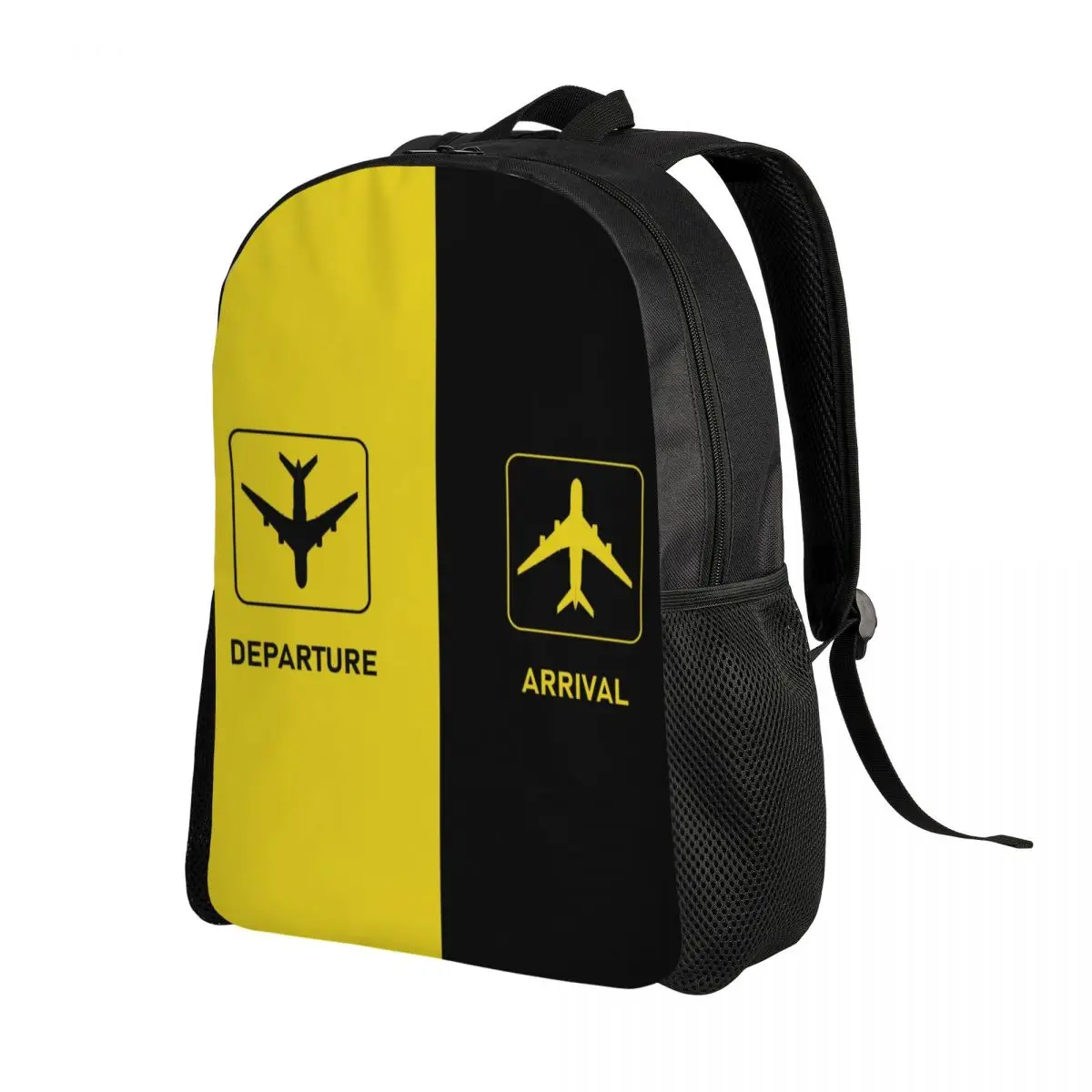 Aviation Arrival Departure Backpacks for College School Students Bookbag Fits 15 Inch Laptop Aviator Airport Plane Bags