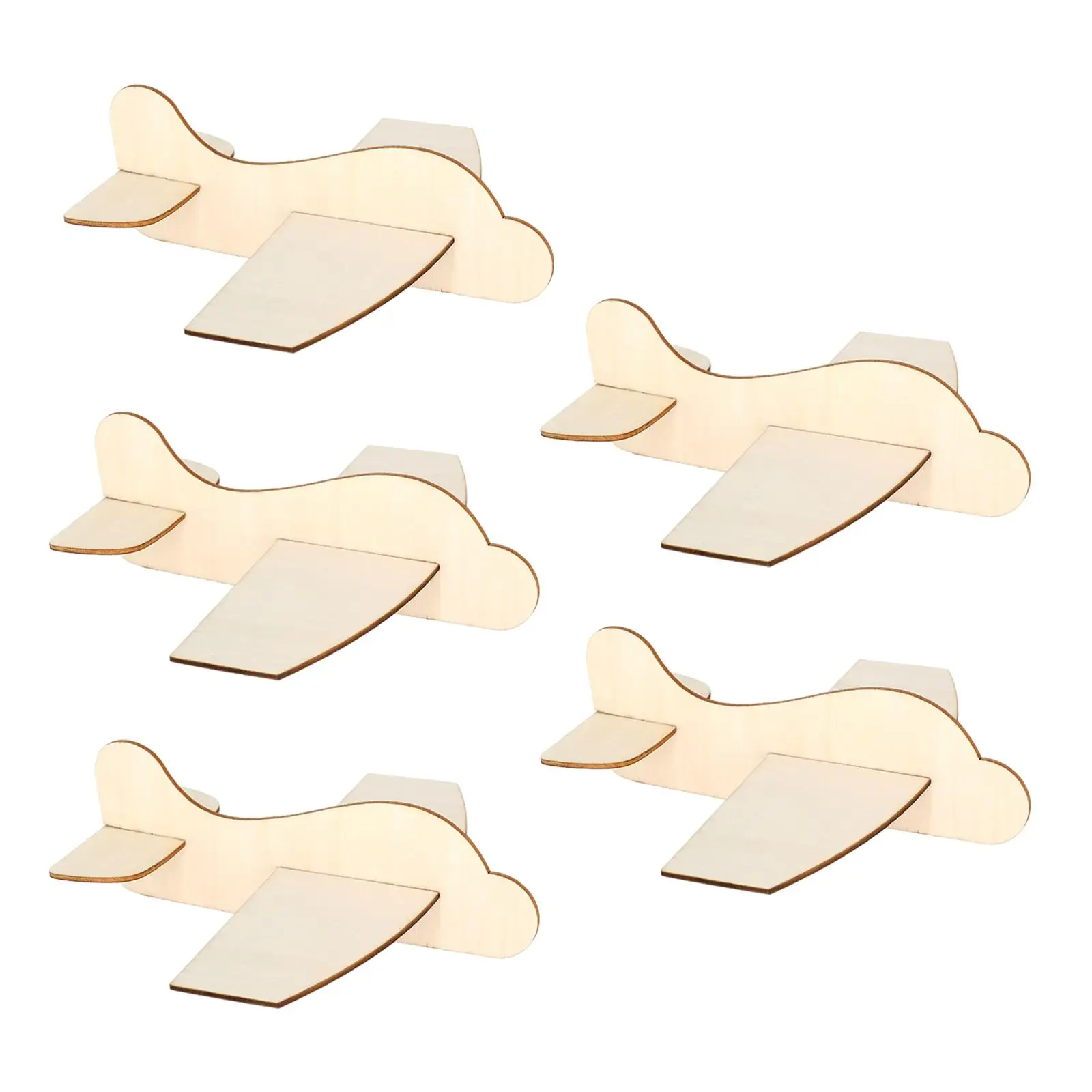 5 Pieces Kids Airplane Kits DIY Paint Party Supply Wooden Model Planes for