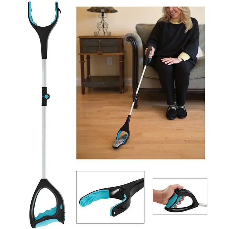 Long Reach Arm Extension Tool for Disabled Pick Up Helping Hand Grabber Aluminum Rubber Trash Clip 84 cm