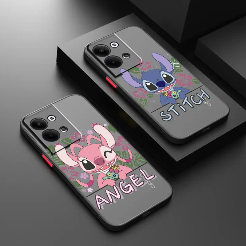 

Stitch Lilo Cartoon For OPPO Realme GT Neo Q5 Q3S Q3T Master 8 7 6 Lite Pro Frosted Translucent Hard Phone Case Coque Capa