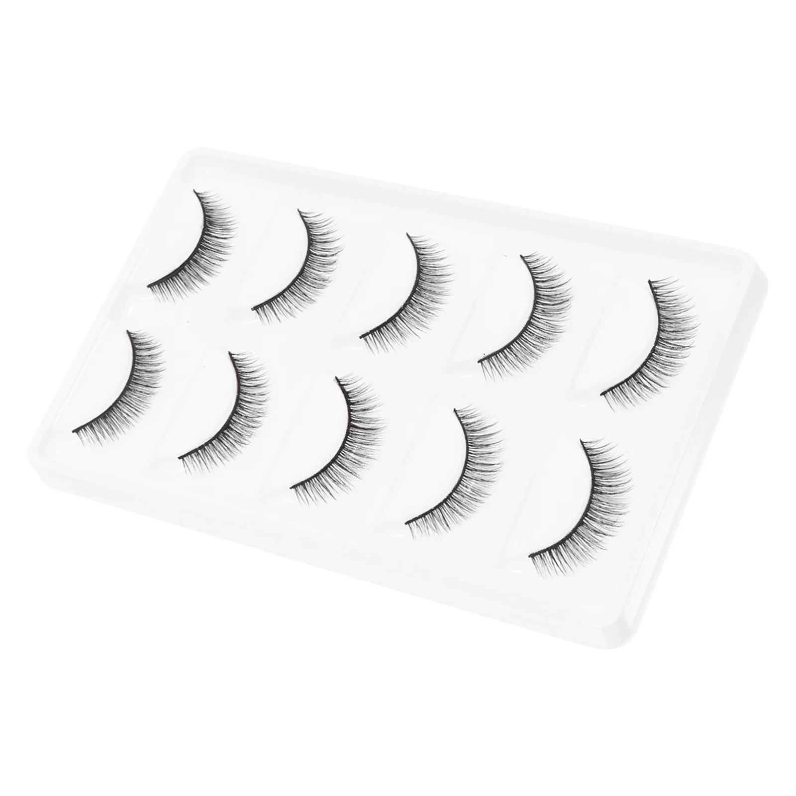 5Pairs False Eyelash Natural Look 3D Manmade Fiber Reusable Thick Eyelashes for Daily Party Makeup Fake Lashes Extension