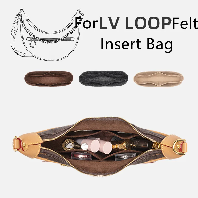 New Felt Handbag Insert Bag Portable Travel Bag Organizer Multi-Pocket Inner Bag for Loop Half Moon shaped Stick Moon Pea Bag