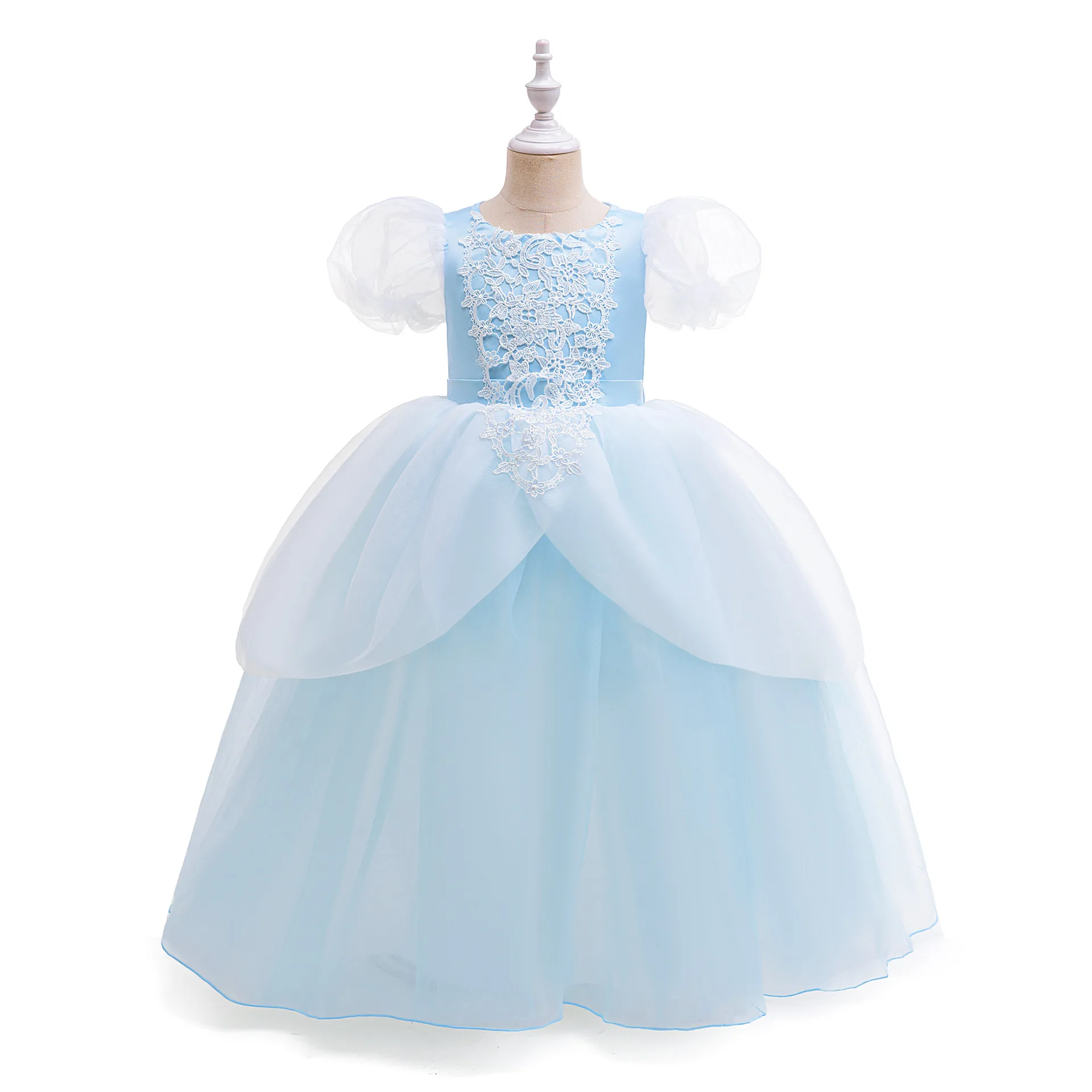 

Cinderella Dress For Girl Blue Princess Dress Cosplay Costume Fluffy Mesh Baby Girl Gown Evening Birthday Party Dresses