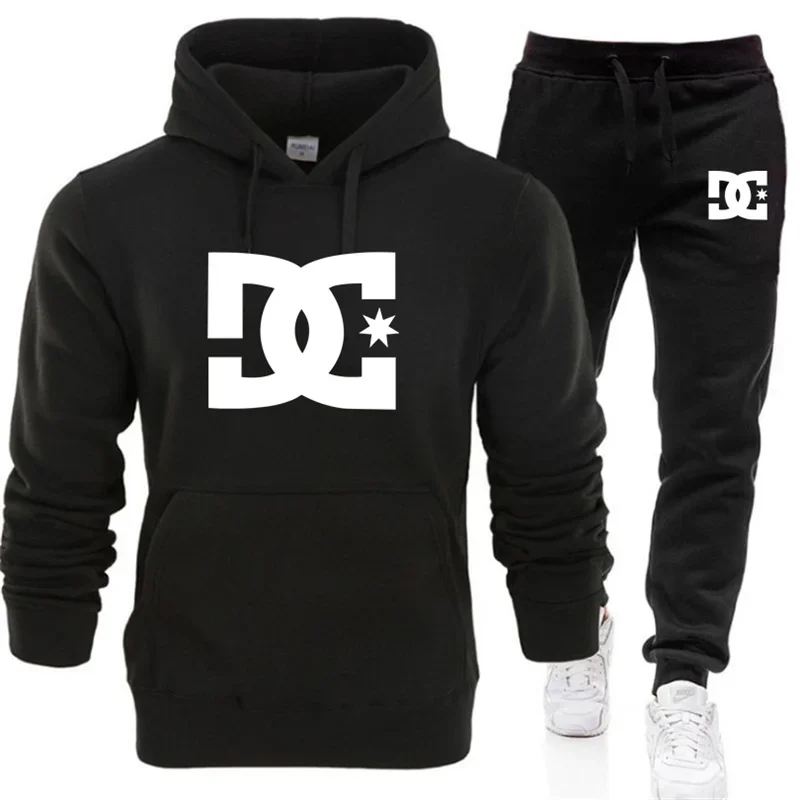 

New autumn and winter men's and women's leisure sports suits, fashionable outdoor jogging men's hoodie + pants two-piece set