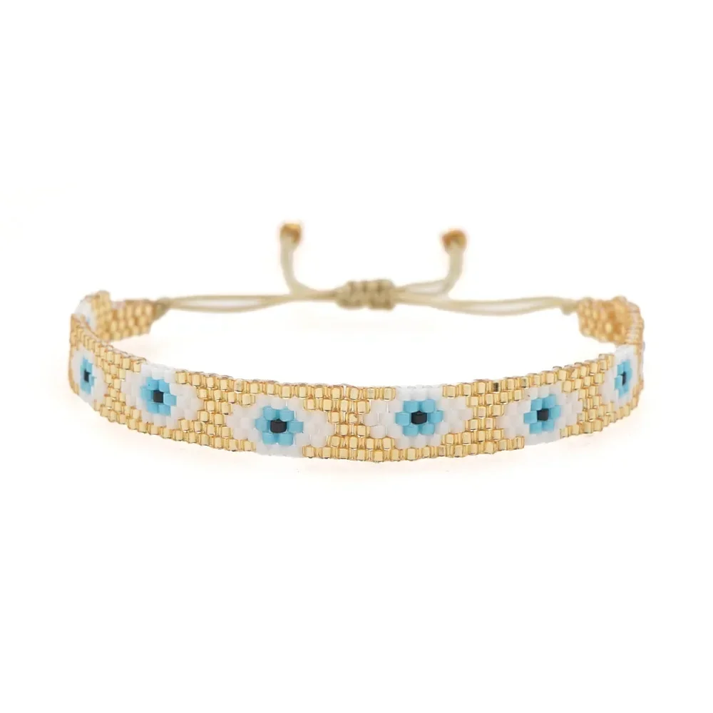 

Rice bead bracelet Creativity Flowers Pattern Hand weaving Adjustable Bohemia Female Fashion Simplicity Beaded bracelet
