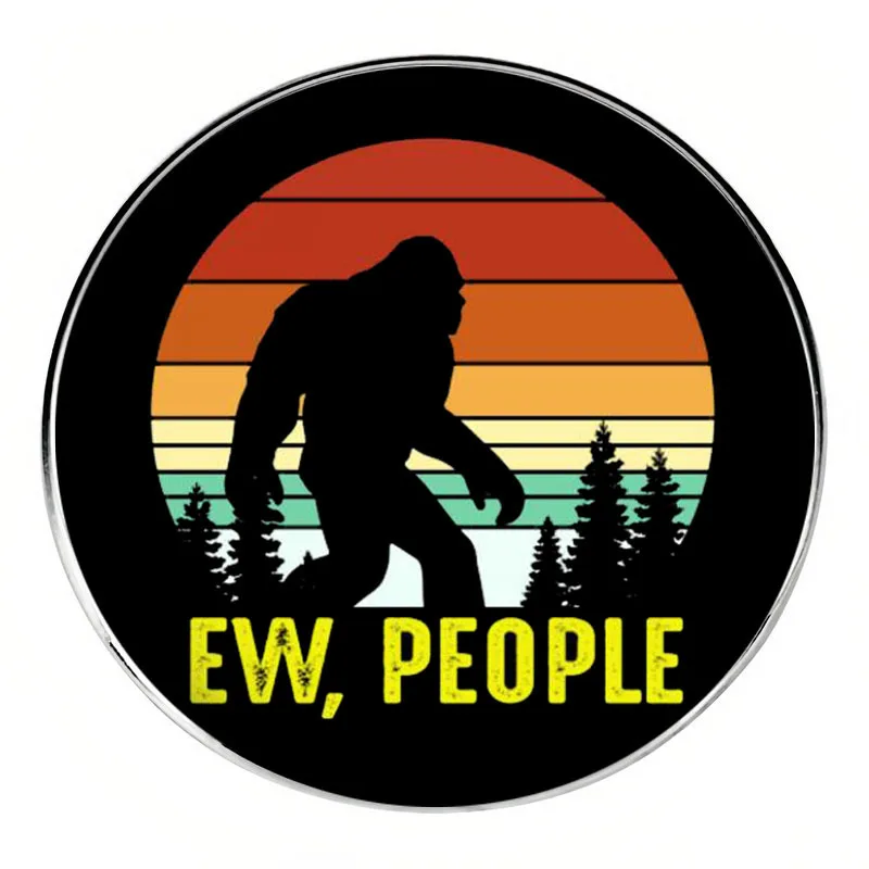 EW الناس المينا دبابيس بيج فوت القرفصاء شارة التلبيب حقيبة الملابس بروش الديكور والمجوهرات