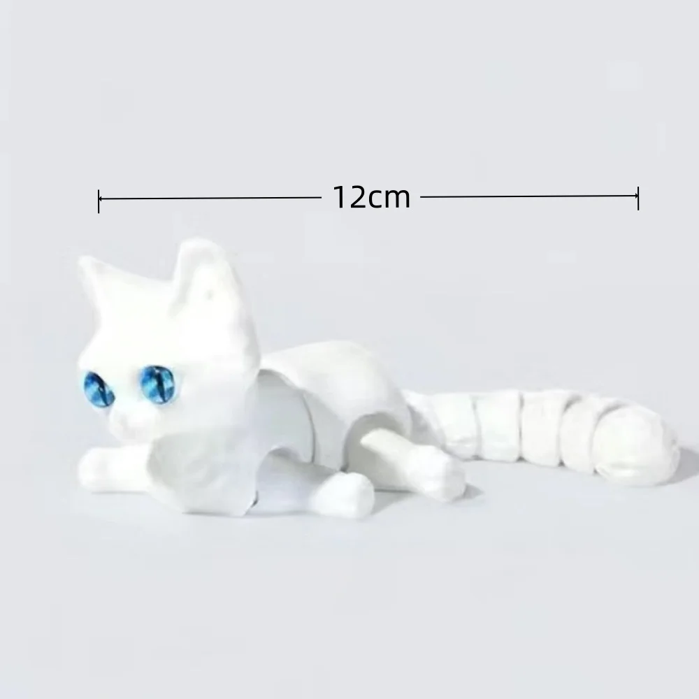 3D Printing Cat Figures Multi-joint Movable Simulation Cats for Gift Living Room Car Desktop Decoration