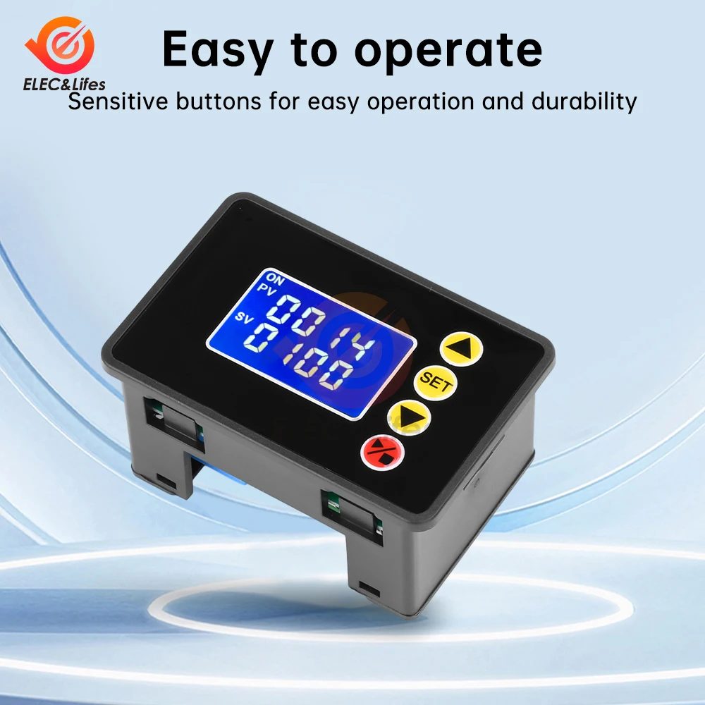 W3050 1.37 inch LCD Display Microcomputer Time Controller AC 110V 220V Dual Digital 0000~9999 Seconds Time Delay Switch