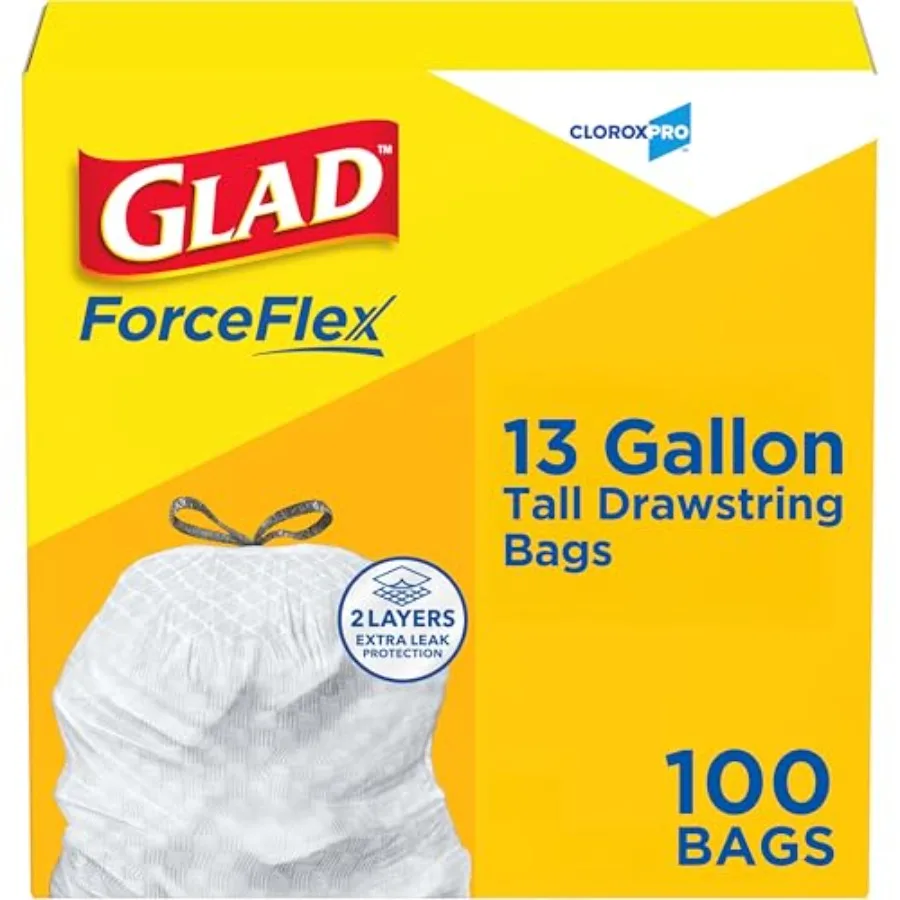 

CloroxPro ForceFlex Tall Drawstring Trash Bags, 13 Gal, 100 Ct Pack May Vary