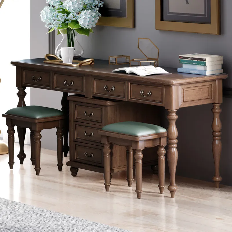 All solid wood 1.6/1.8/2 meters large home double study desk American walnut office computer desk