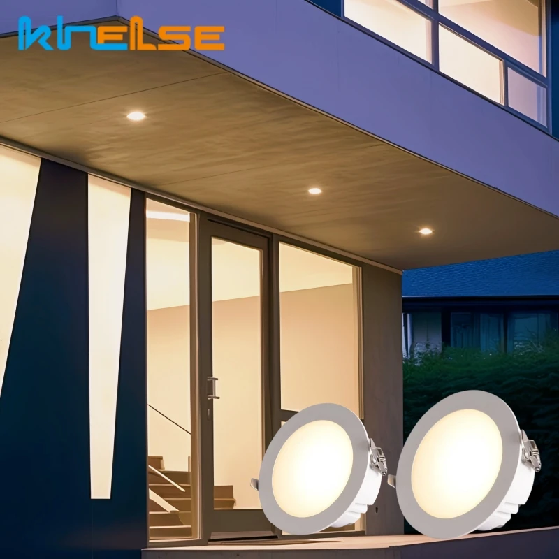 Outdoor LED Waterproof Downlights IP65 Recessed Bathroom Ceiling Light Front Door Garden Balcony Corridor Spot Lighting Fixtures