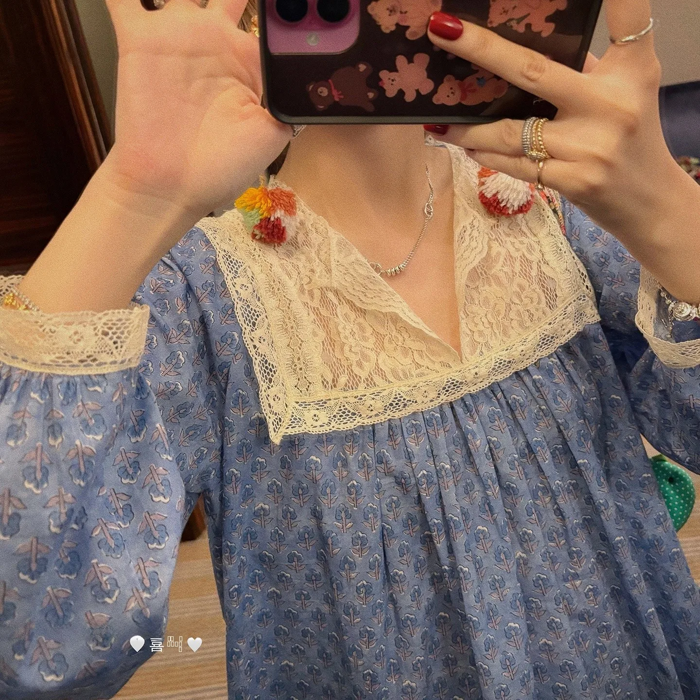 

Женские свободные брюки Vimas Gentle Blue Lace с цветочным принтом и принтом в виде закрытых глаз, из смесового хлопка, с длинными рукавами, для повседневной носки и офиса