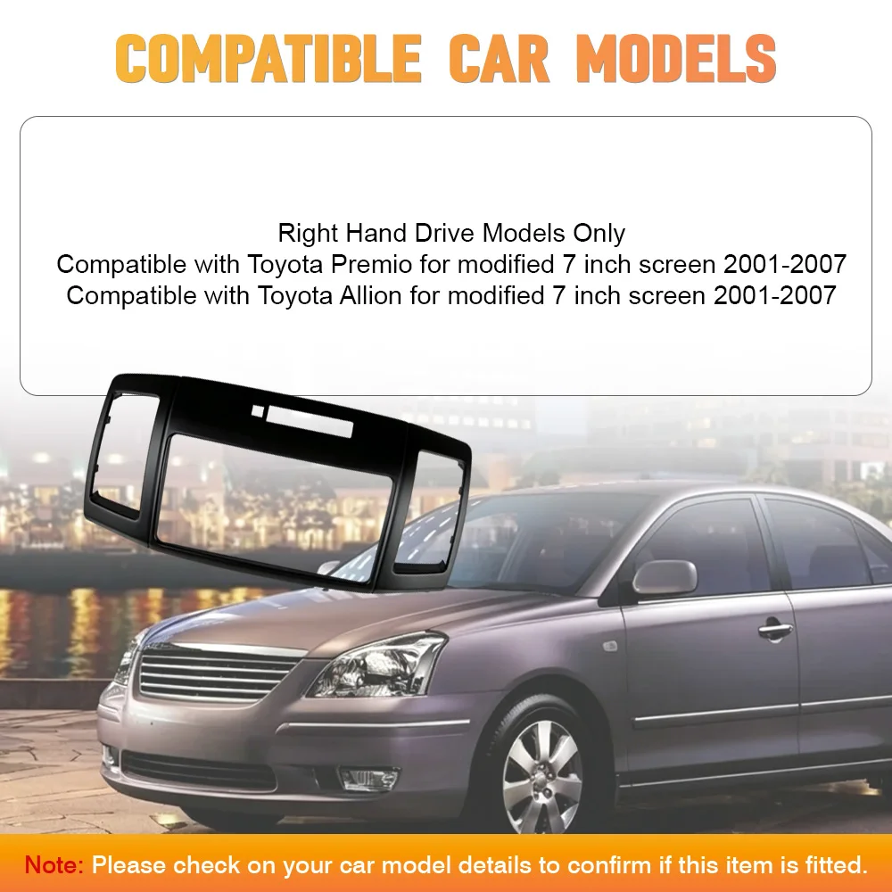 2 Din 7inch/9 inch Car Radio Fascia for Toyota Premio Allion 2001 2003 2004-2007 RHD Stereo Frame Plate Adapter Navigation Panel