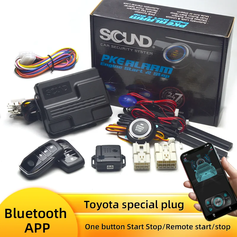 

Для Toyota автомобильная сигнализация, система запуска и остановки, комплект зажигания двигателя, аксессуары для бесключевого доступа Yaris Corolla Rav4 Hilux Auris