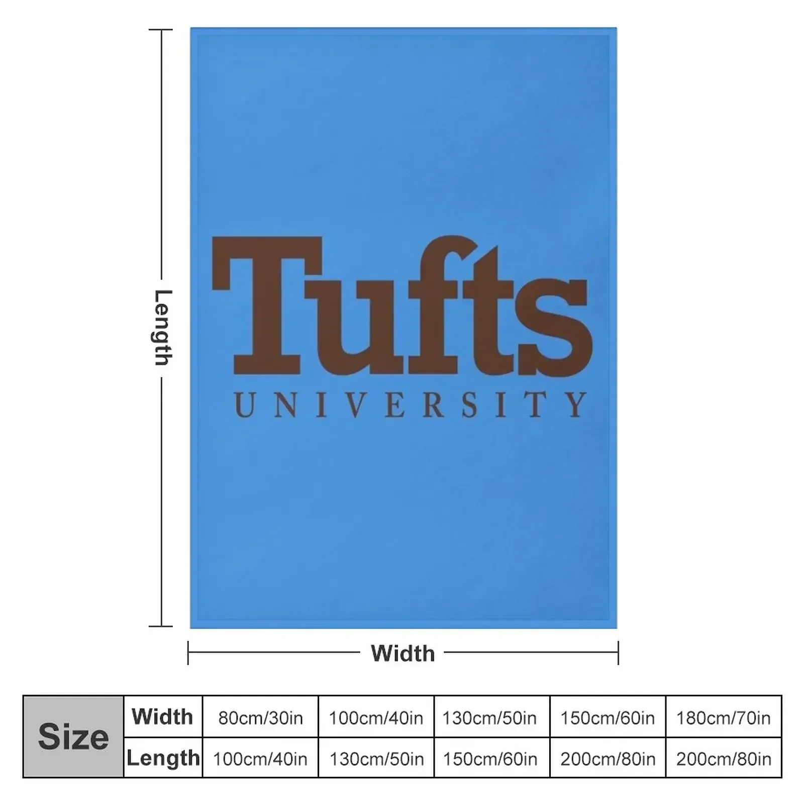 Tufts University Throw Blanket Nap Personalized Gift Picnic Shaggy Custom Furry Blankets