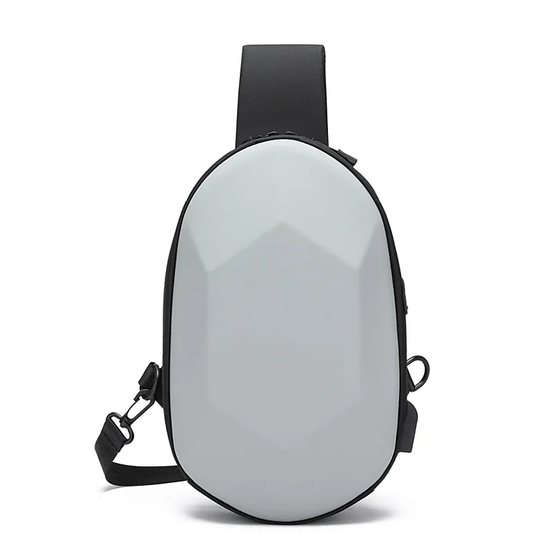 Bolso de pecho de carcasa dura poliédrico, bolso de hombro tipo bandolera repelente al agua para hombre, Mochila pequeña para montar en deportes al aire libre para motocicleta