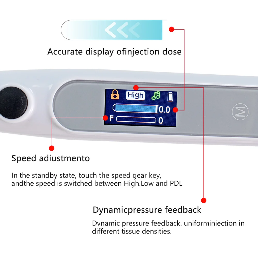 Dental Oral Anesthesia Injector Portable Painless Wireless Local Anesthesia With Operable LCD Display Chargeable