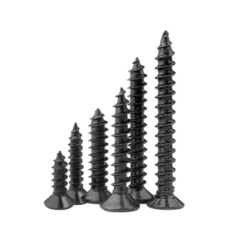 50Pcs M1 M1.4 M1.7 M2 M2.3 M2.6 M3 M4 Black Cross Recessed Countersunk Flat Head Self-tapping Screws Phillips Wood Screw