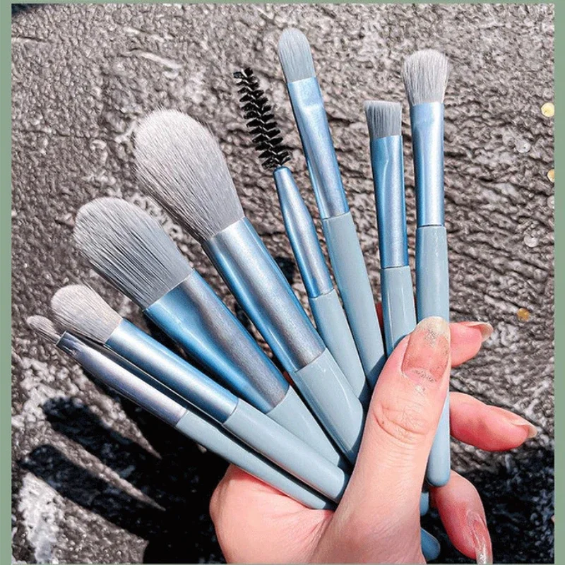 8Pcs Eyeshadow Foundation Blending Makeup Brush Portable Soft Fluffy Cosmetics Concealer Makeup Brush Professional Make Up Tool