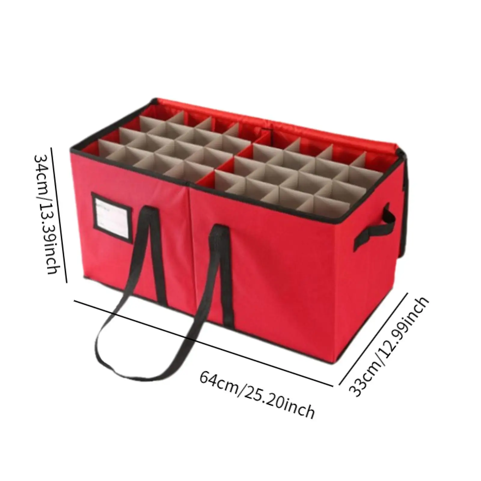 Boîte de rangement pour boules de Noël, organiseur de bureau portable avec poignées et fenêtre en PVC, idéal pour les fêtes
