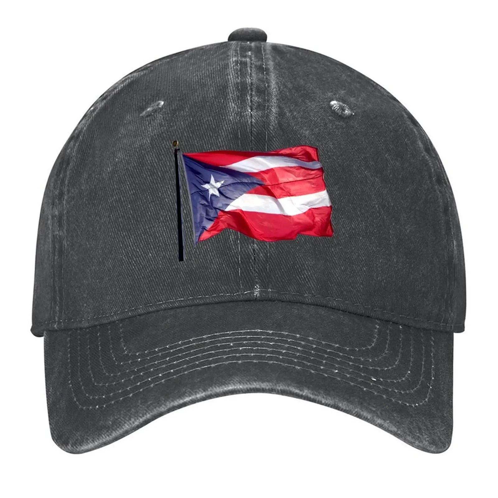 

Puerto Rican Flag Waving Boricua Photography in San Juan Baseball Cap Military Cap Man Hat Man Luxury Luxury Cap Mens Women's