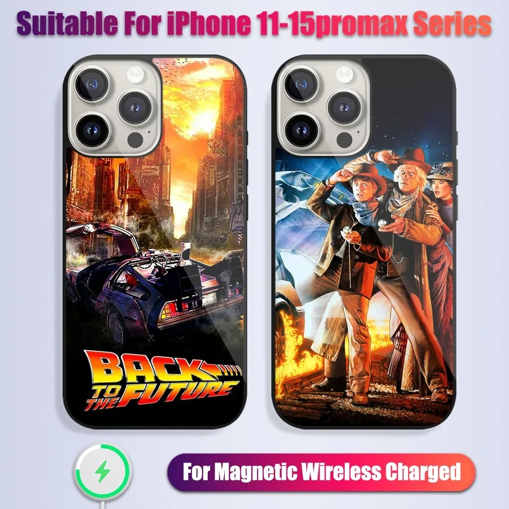 Back to the Future 3 Tv Phone Case For iPhone 13 14 15 11 12 Pro Max Plus Glass Charging Magsafe Magnetic Shell