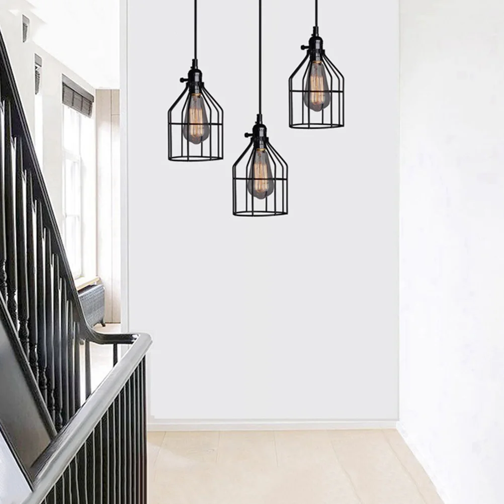 

4Pcs Vintage Iron Art Lampshade Small Cage Lamp Shade Wall Light Cover Retro Decorative Light Cover Retro Design Lampshade