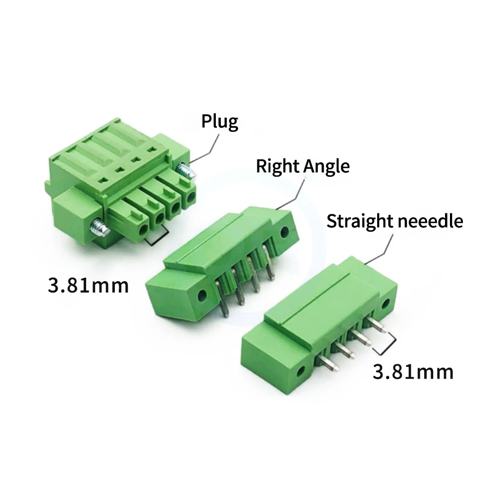 (1 Set) KF 2EDGKDM 2EDGVM 2EDGRM 3.81mm Plug-in PCB Fixed Right Angle/Straight Pin Header Spring Plugs with Lugs 15EDGRM/VM 3.81