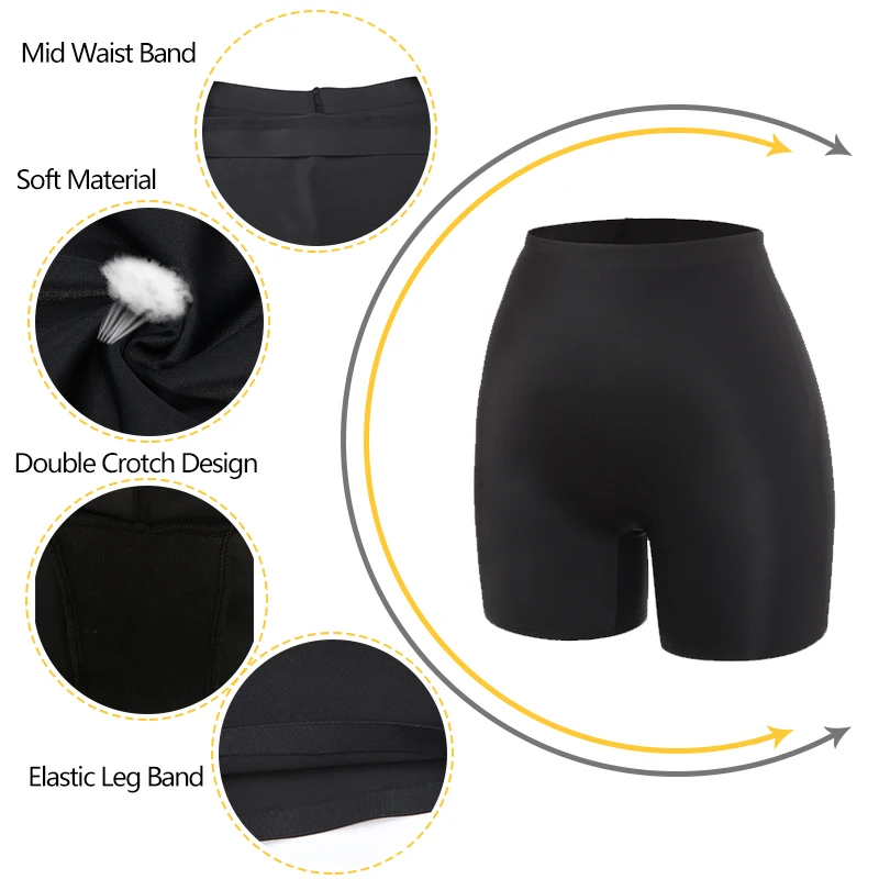 Protective Slip Shorts Under the Skirts BoyShorts Women Seamless Tummy Control High Waist Anti-Chafing Panties