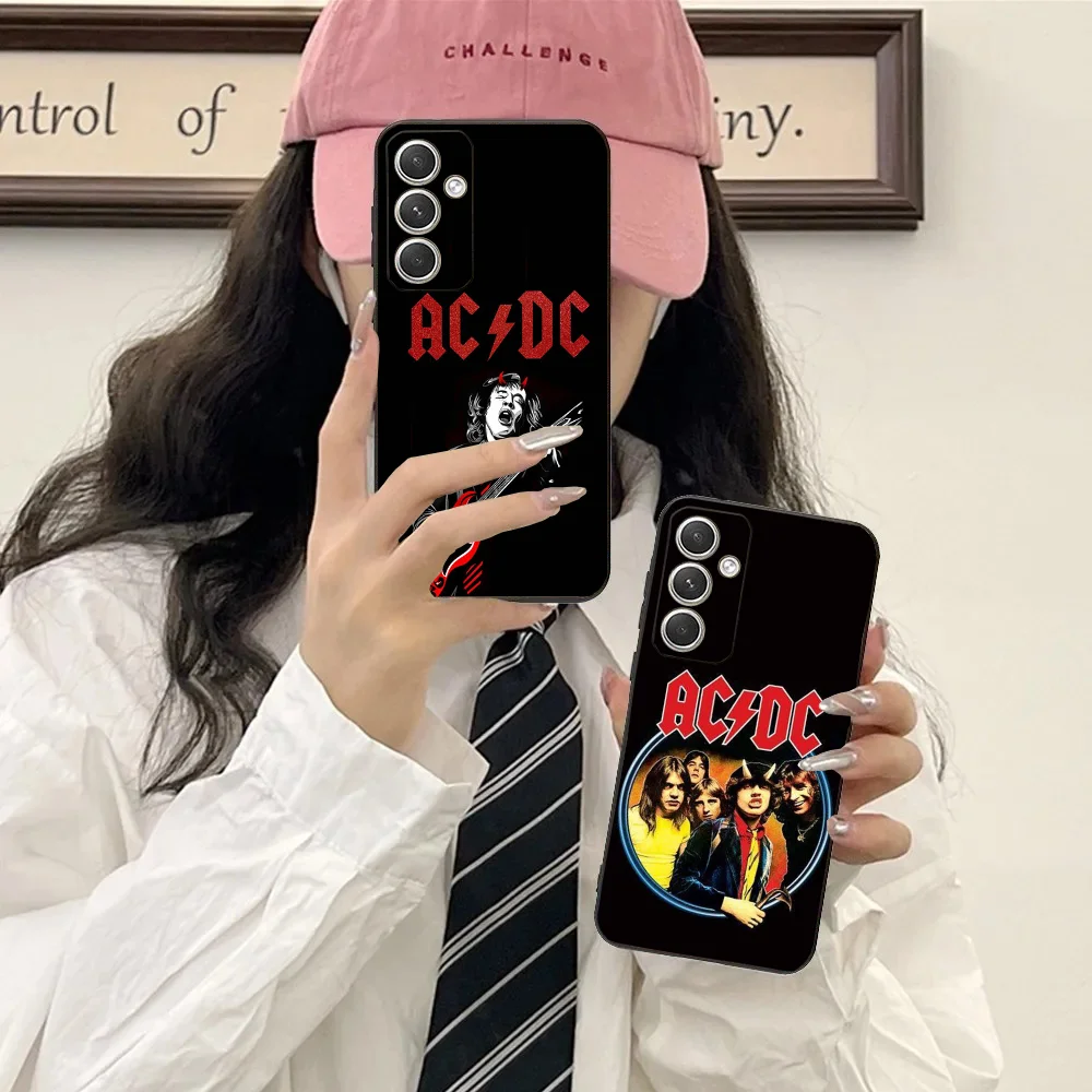 A-AC D-DC Rock Band Phone Case For Samsung Galaxy A20,A21s,A22,A31,A32,A52,A53,A72,73,A80,A91Soft Black Cover