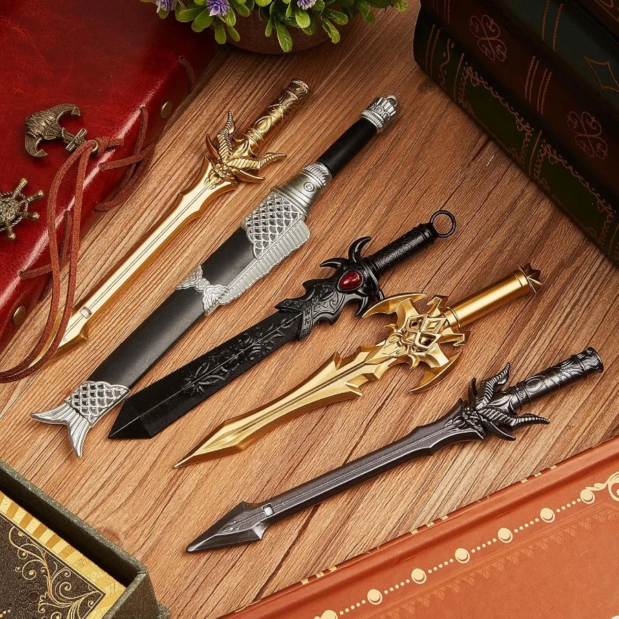 Набор из 24 ручек с древним мечом, гелевые чернила, новинка, забавные, крутые, с мечом, пластиковые гелевые чернила, крутые ручки для Рождества, дня рождения, подарки