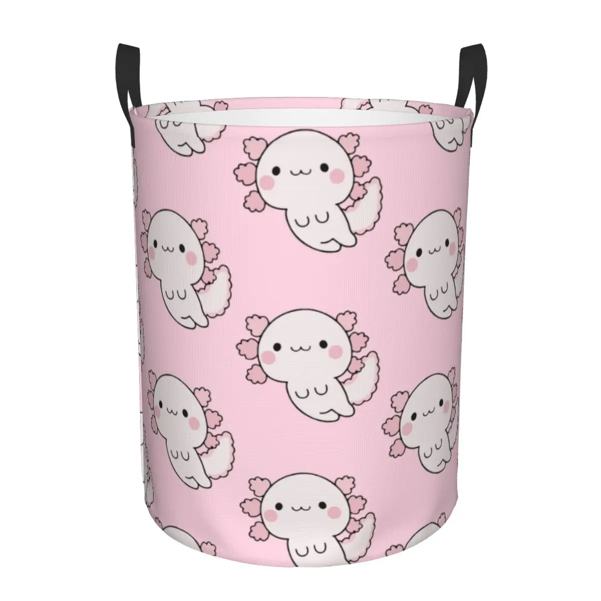 Cute Axolotl Laundry Basket Foldable Salamander Animal Toy Clothes Hamper Storage Bin for Kids Nursery