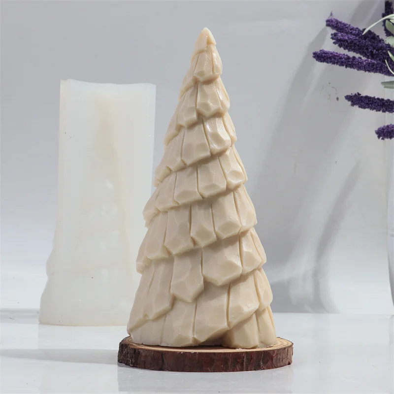 Large Christmas Scented  Candle Molds Silicone Pine Tree Christmas Tree Silicone Mold for Epoxy Resin Casting DIY Candles Making