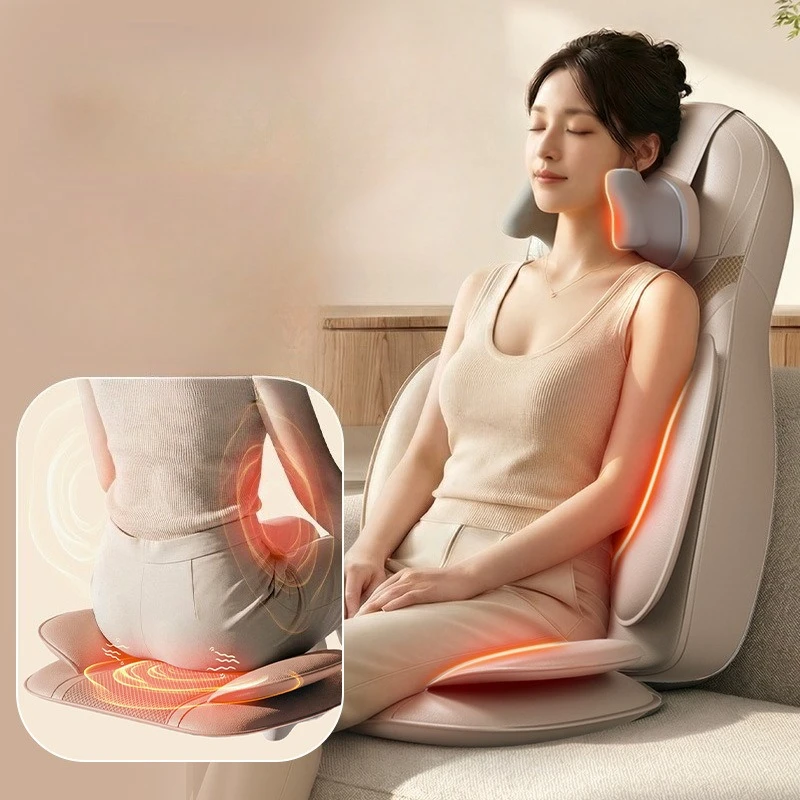 Full Body Shiatsu Massage Chairs and Cushions Electric Massage Mattress Body Massage Mat Kneading Neck Sofa Back Massager