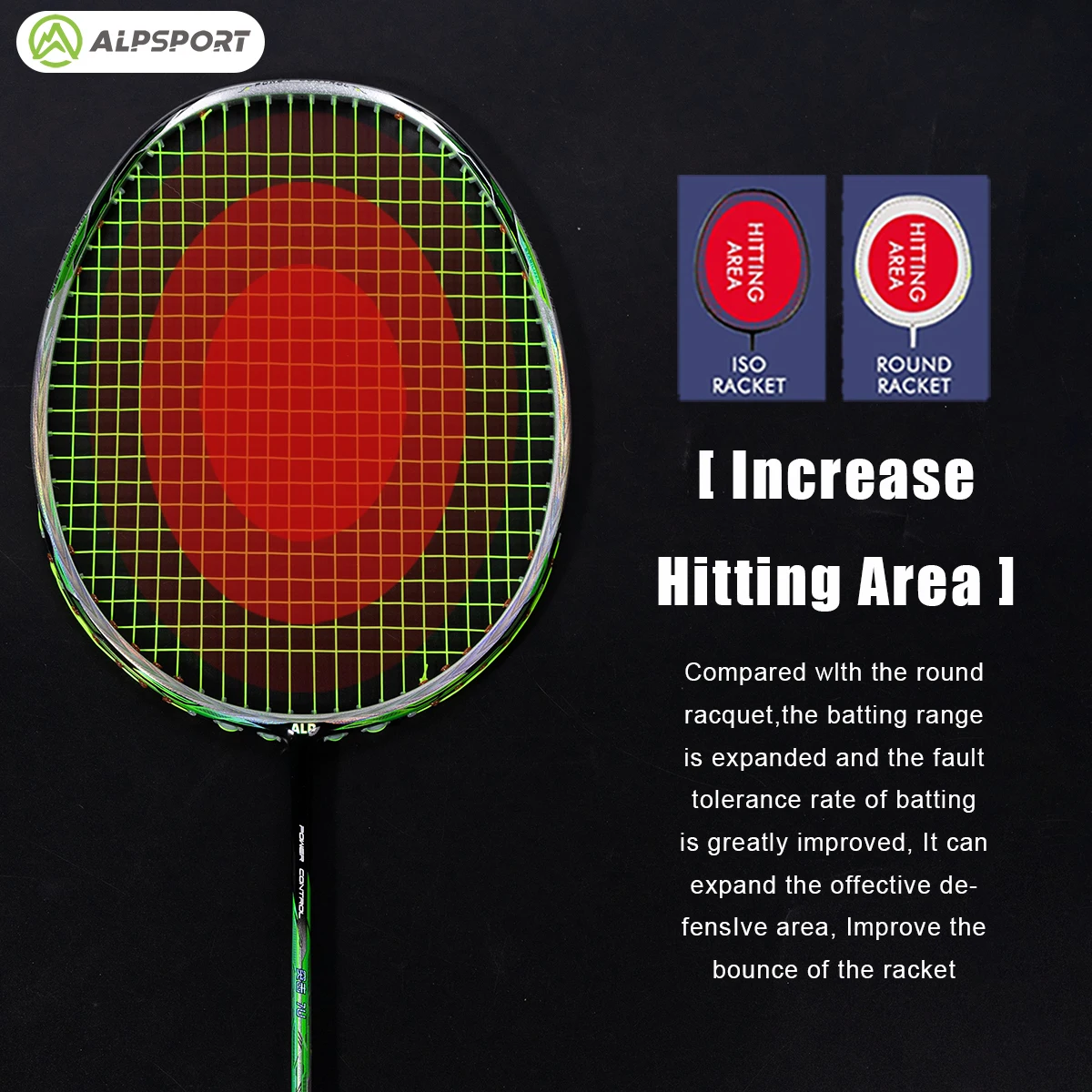 Alpsport TJ 7U G6 Maximum tension 24-30LBS 100% Carbon Fiber Lightweight Creative Badminton Racket Includes strings Sports