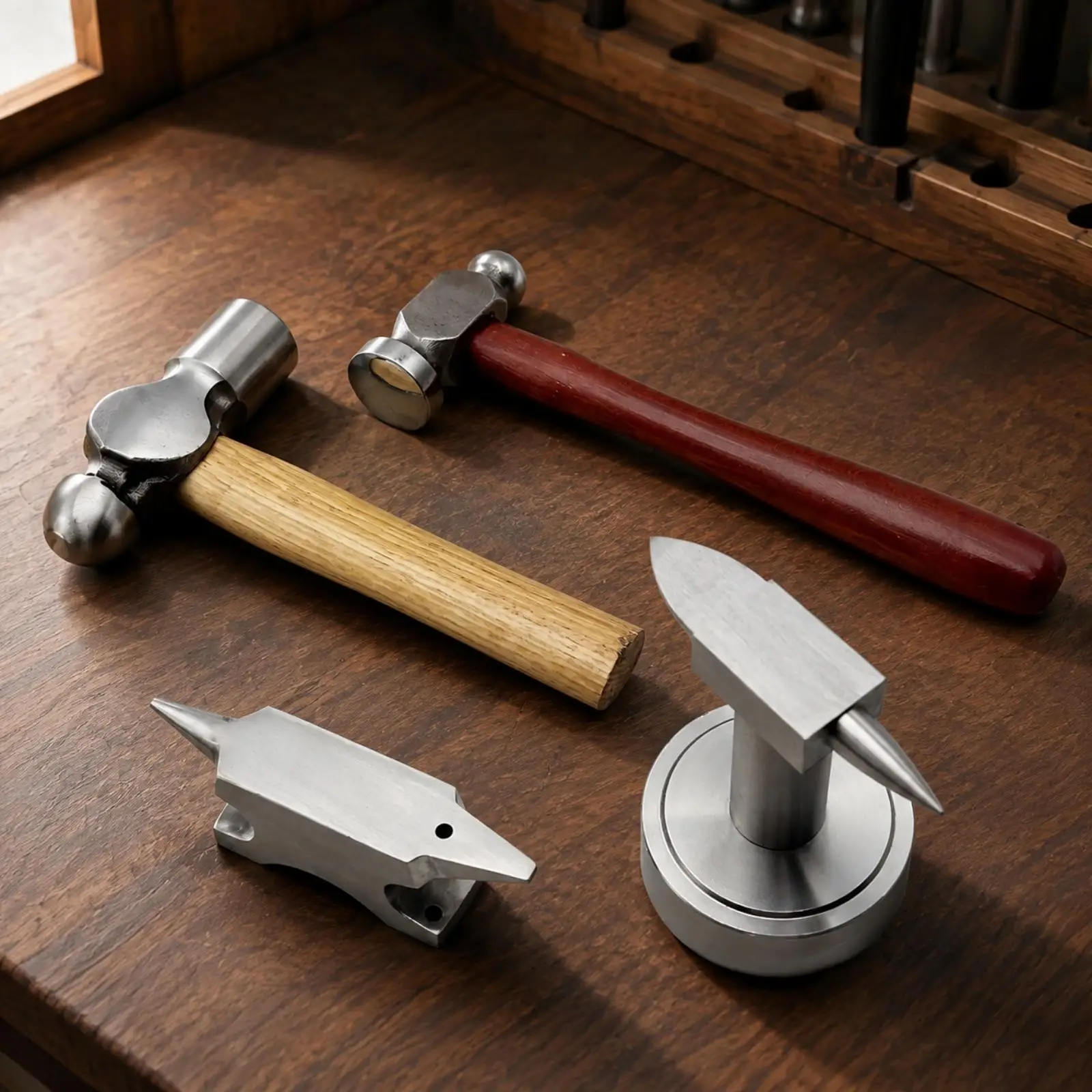 Jewelers Tools Set Hardened High-Carbon Steel Jewelry Metalworking Anvil and Hammer Kit for Hobbyists, Hands-on Craft Projects
