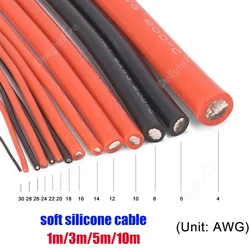 Silicone Cable Heat Resistant Red Black 16 14 12 10 8 6 4 AWG Electrical Wire for Car Solar Battery Automotive Drones LED Lights