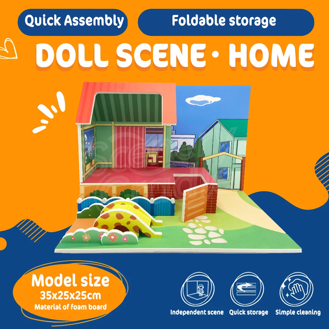 

Assembly model of miniature scene background board,used to display dolls, vehicles,actions, characters, (PVC)background materia