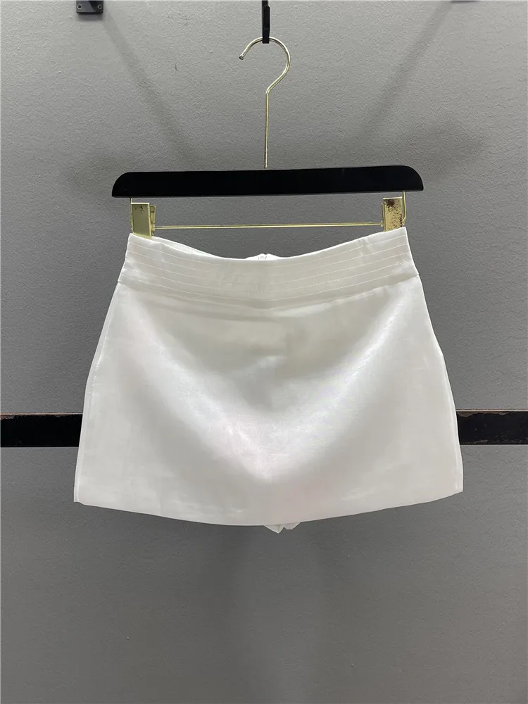 Elegant Satin Half Skirt Women's Stylish Slimming Summer New Style Prevent Exposure Pure Desirable Short Skirt