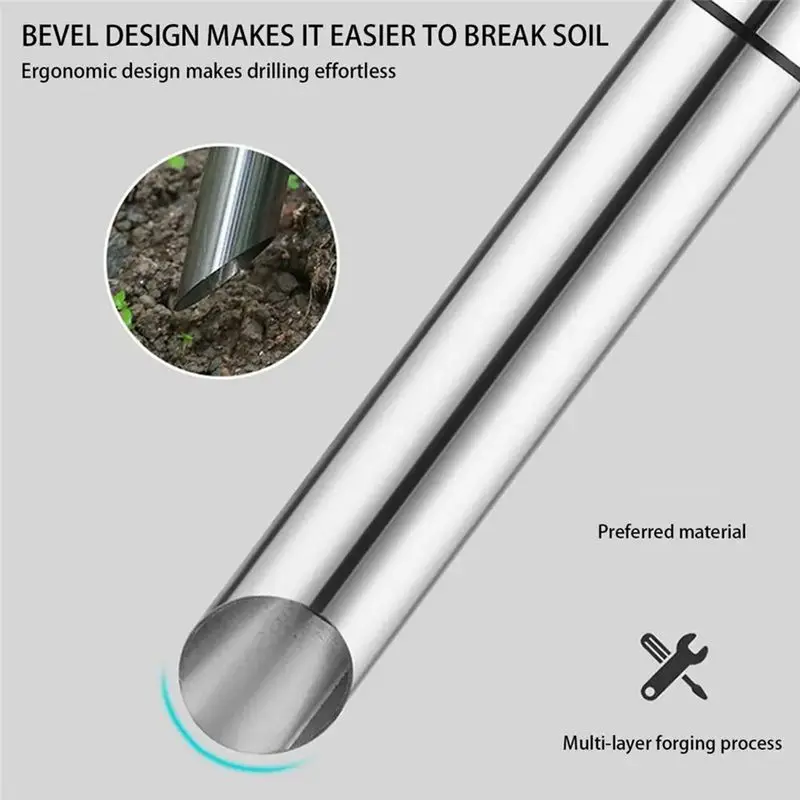 A67P-Manual Plant Transplanter Metal Garden Plant Transplanter Portable Planter Wear-Resistant Transplanter Tool For Digging