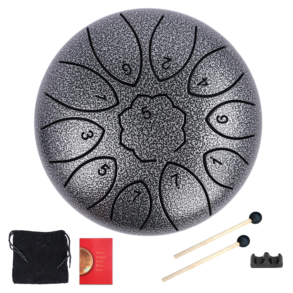 6" Steel Tongue Drum Geschenkset 11-Note Regentrommel Sound Heilung Instrument Yoga/Meditation/Angst Relief Tool – Detail 8