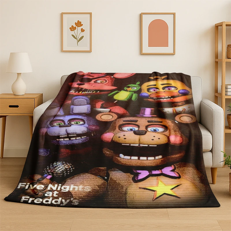 Manta de Franela Clásica del Juego de Terror F-FNAF, Manta Suave y Cálida para Dormitorio, Sala de Estar, Cama, Viajes, Campamento, Picnic