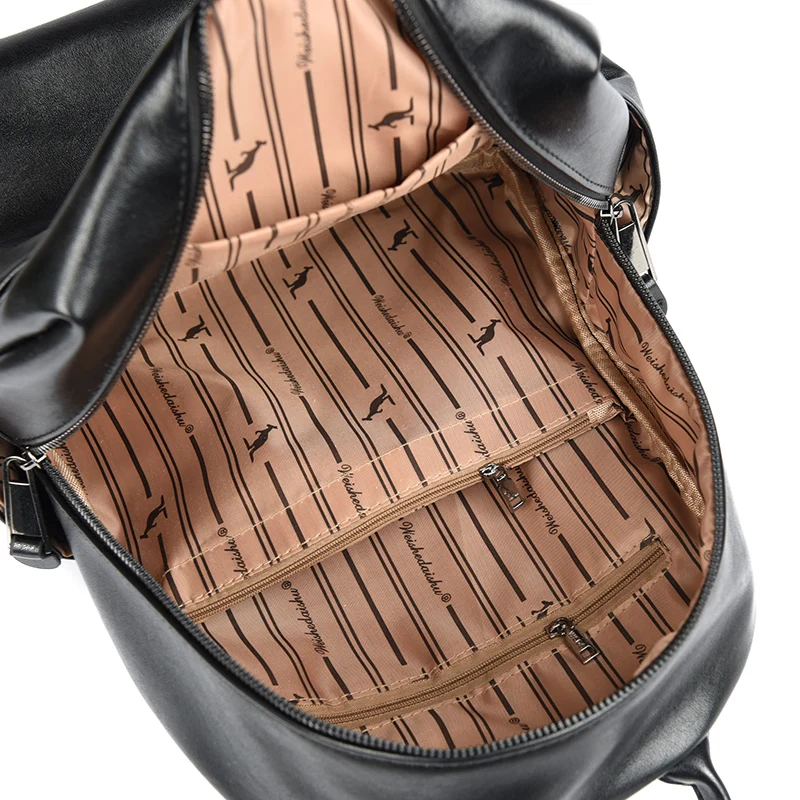 Women Leather Backpacks Luxury Designer Soft Leather Rucksack Female Vintage Bag School Bags For Girls Multifunction Backpack