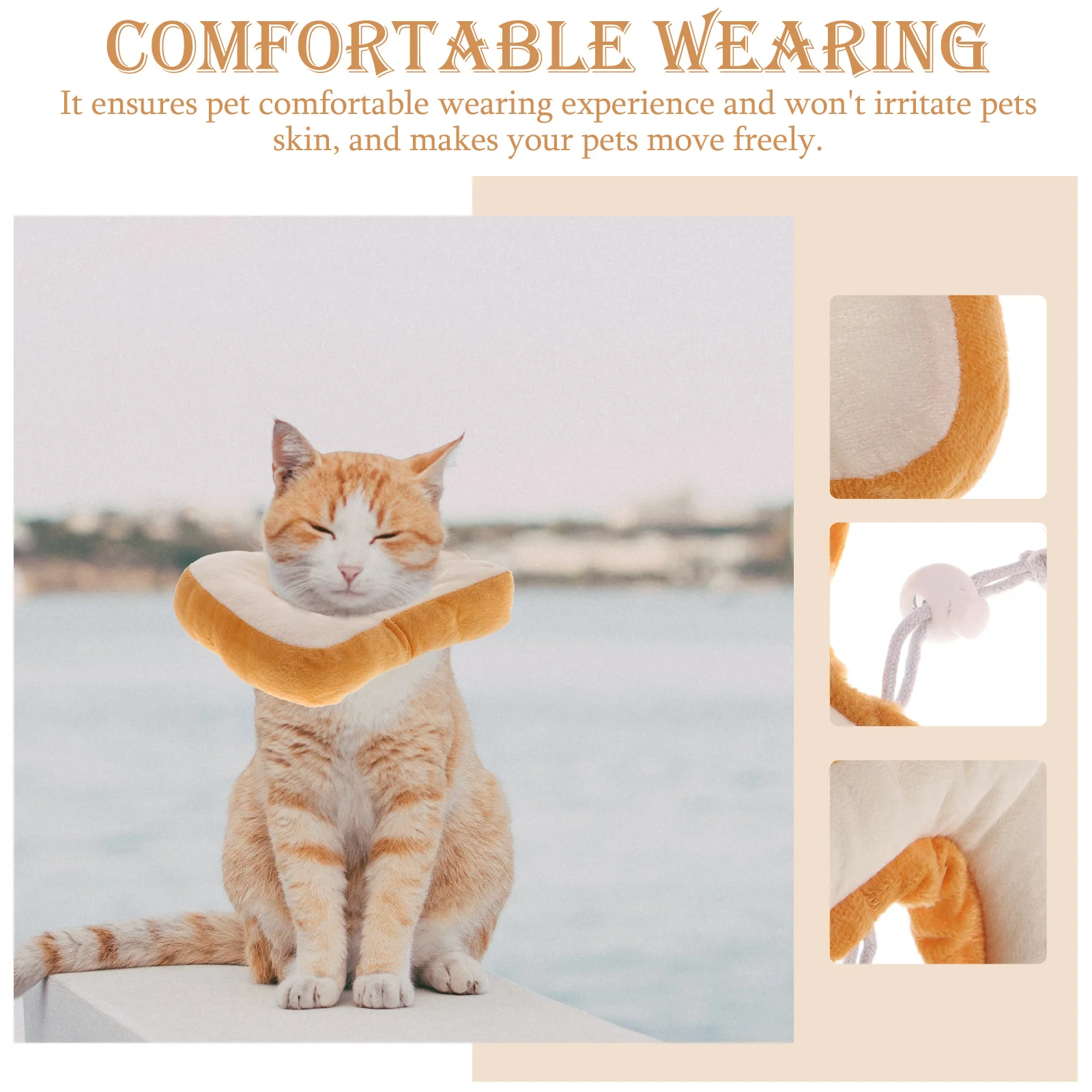 

1pc Cat Collar Bread Shape Pet Recovery Collar For Wound Protection Anti Lick Chew Scratching Comfortable Fit Pet Supply Dog