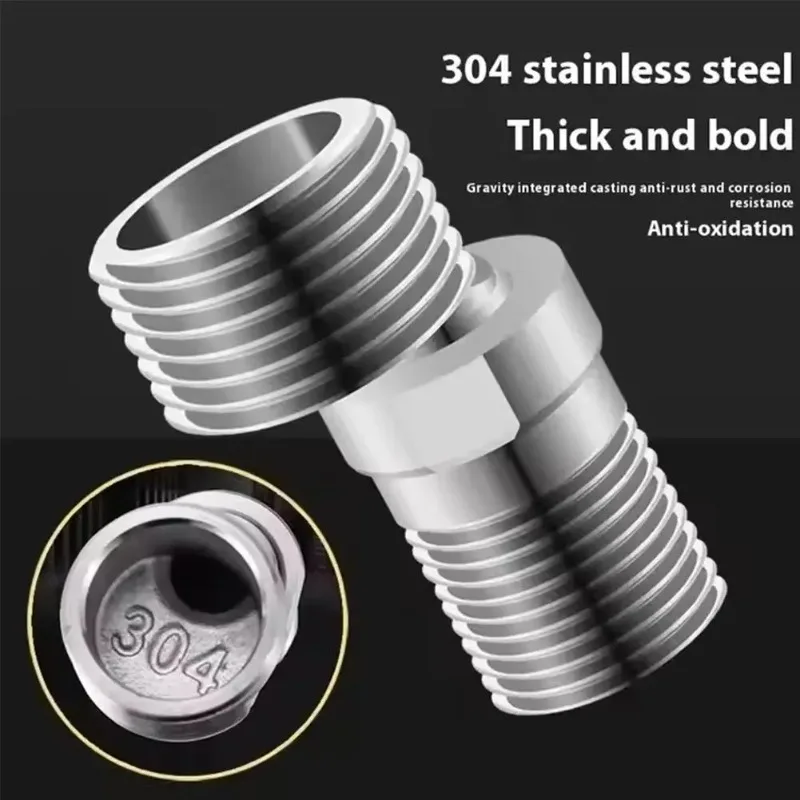 1pc Stainless Steel Angled Curved Foot Angle Adjustment 360° Rotatable Eccentric Screw Corner Wall Mounted Shower Faucet Adapter